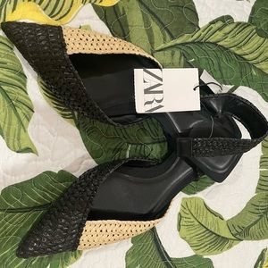 NWT Zara Raffia flats